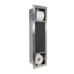 Raft incastrat cu suport hartie igienica Balneo Wall-Box, inox periat - imagine 3