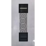 Raft incastrat cu suport hartie igienica Balneo Wall-Box, negru periat - imagine 3