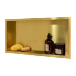 Raft incastrat patrat Balneo Wall Box, 60x30x10 cm, auriu periat - imagine 3