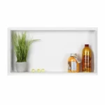 Raft incastrat dreptunghiular fara rama Balneo Wall Box, 60x30x10 cm, alb periat - imagine 3