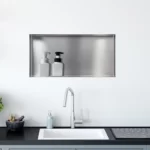 Raft incastrat dreptunghiular fara rama Balneo Wall Box, 60x30x10 cm, inox periat - imagine 4