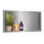 Raft incastrat dreptunghiular fara rama Balneo Wall Box, 60x30x10 cm, inox periat - imagine 3
