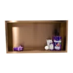 Raft incastrat dreptunghiular cu rama Balneo Wall Box, 60x30x10 cm, cupru periat - imagine 2