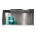 Raft incastrat dreptunghiular cu rama Balneo Wall Box, 60x30x10 cm, inox periat