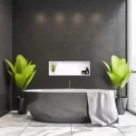 Raft incastrat dreptunghiular cu rama Balneo Wall Box, 90x30x10 cm, alb - imagine 3