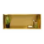 Raft incastrat patrat Balneo Wall Box, 90x30x7 cm, auriu periat - imagine 2