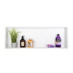 Raft incastrat dreptunghiular fara rama Balneo Wall Box, 90x30x10 cm, alb periat - imagine 5