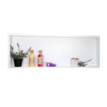 Raft incastrat dreptunghiular fara rama Balneo Wall Box, 90x30x10 cm, alb periat - imagine 4