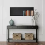 Raft incastrat dreptunghiular fara rama Balneo Wall Box, 90x30x10 cm, negru - imagine 2