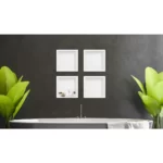 Raft incastrat patrat cu rama Balneo Wall Box, 30x30x10 cm, alb - imagine 5