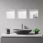 Raft incastrat patrat fara rama Balneo Wall Box, 30x30x10 cm, alb periat - imagine 3