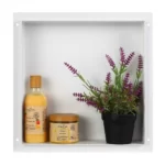 Raft incastrat patrat fara rama Balneo Wall Box, 30x30x10 cm, alb periat - imagine 4
