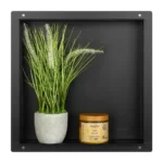 Raft incastrat patrat fara rama Balneo Wall Box, 30x30x10 cm, negru - imagine 4