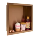 Raft incastrat patrat cu rama Balneo Wall Box, 30x30x7 cm, cupru periat - imagine 4