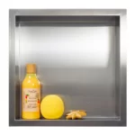 Raft incastrat patrat cu rama Balneo Wall Box, 30x30x10 cm, inox periat