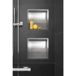 Raft incastrat patrat cu rama Balneo Wall Box, 30x30x10 cm, inox periat - imagine 4