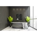 Raft incastrat patrat cu rama Balneo Wall Box, 30x30x10 cm, negru - imagine 6