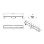 Set rigola pentru dus plus capac 120 cm Balneo Duplex inox periat - imagine 8