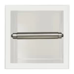 Suport incastrat de hartie igienica Balneo Wall Box, alb periat