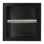 Suport incastrat de hartie igienica Balneo Wall Box, negru periat