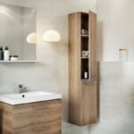 Set mobilier suspendat si lavoar Cersanit Lara, 80x45 cm, nuc - imagine 4