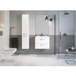 Set mobilier suspendat si lavoar Cersanit Lara, 60x45 cm, alb - imagine 6