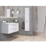 Set mobilier suspendat si lavoar Cersanit Lara, 60x45 cm, alb - imagine 7
