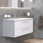 Set mobilier suspendat si lavoar Cersanit Lara, 60x45 cm, alb - imagine 5
