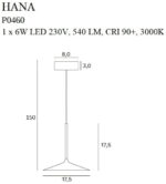 Pendul Hana Maxlight, auriu lucios, led 6W, cod P0460 - imagine 2