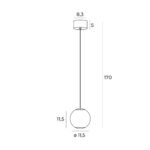 Pendul Nobile Maxlight, argintiu, led 1x6W, cod P0478 - imagine 2