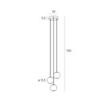 Suspensie Nobile Maxlight, crom lucios, led 3x6W, cod P0479 - imagine 2