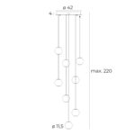 Suspensie Nobile Maxlight, crom lucios, led 8x6W, cod P0481 - imagine 2