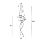 Suspensie Ritz Maxlight, auriu satinat, led 100W, cod P0483D - imagine 2