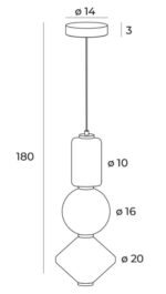 Pendul Maxlight Akiko, 23W, cod P0468 - imagine 2