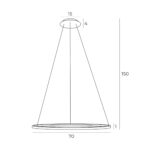 Suspensie Queen Maxlight, auriu satinat, led 1 x 22W, cod P0494 - imagine 2