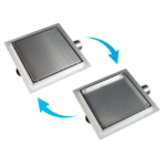 Set rigola patrata pentru dus plus capac 15 cm Balneo SQ-Drain, inox periat - imagine 5
