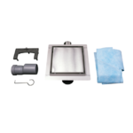 Set rigola patrata pentru dus plus capac 15 cm Balneo SQ-Drain, inox periat - imagine 3