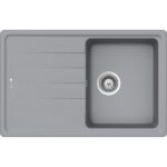 Chiuveta bucatarie Schock Element D-100S Cristalite Croma 780x500 mm, granit, reversibila, montare pe blat, gri