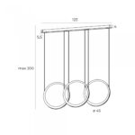 Suspensie Moon Maxlight, auriu satinat, led 3x29W, cod P0491 - imagine 3