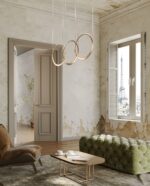 Suspensie Moon Maxlight, auriu satinat, led 3x29W, cod P0491 - imagine 2