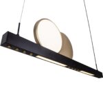 Suspensie Momo Maxlight, negru-auriu, led 35W, cod P0487 - imagine 3