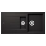 Chiuveta bucatarie Schock Element D-150 Cristalite Nero 1000x500 mm, granit, reversibila, montare pe blat, negru