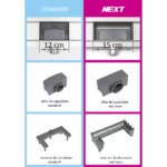 Set rigola pentru dus plus capac 50 cm Balneo Duplex Next negru periat - imagine 8
