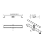 Set rigola pentru dus plus capac 120 cm Balneo 360 Drain inox periat - imagine 5