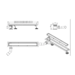 Set rigola pentru dus plus capac 120 cm Balneo Side-Drain, inox periat - imagine 2