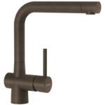 Baterie bucatarie Schock Laios Cristadur Bronze, aspect granit, cartus ceramic, maro bronz