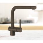 Baterie bucatarie Schock Laios Cristadur Bronze, aspect granit, cartus ceramic, maro bronz - imagine 4