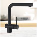 Baterie bucatarie Schock Laios Cristadur Magma, aspect granit, cartus ceramic, negru metalizat - imagine 4