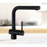 Baterie bucatarie Schock Laios Cristadur Puro, aspect granit, cartus ceramic, negru intens - imagine 4