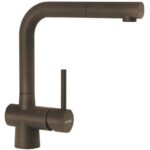 Baterie bucatarie Schock Laios Cristadur Bronze cu cap extractibil, aspect granit, cartus ceramic, maro bronz